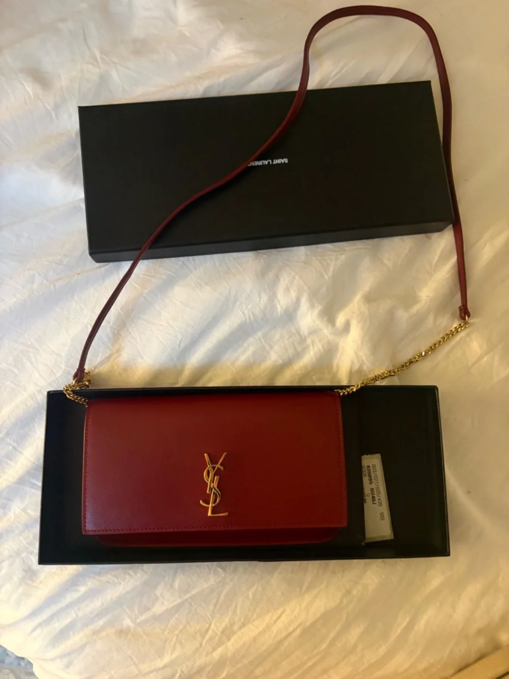 Saint Laurent Red Leather Crossbody - Picture 9 of 10